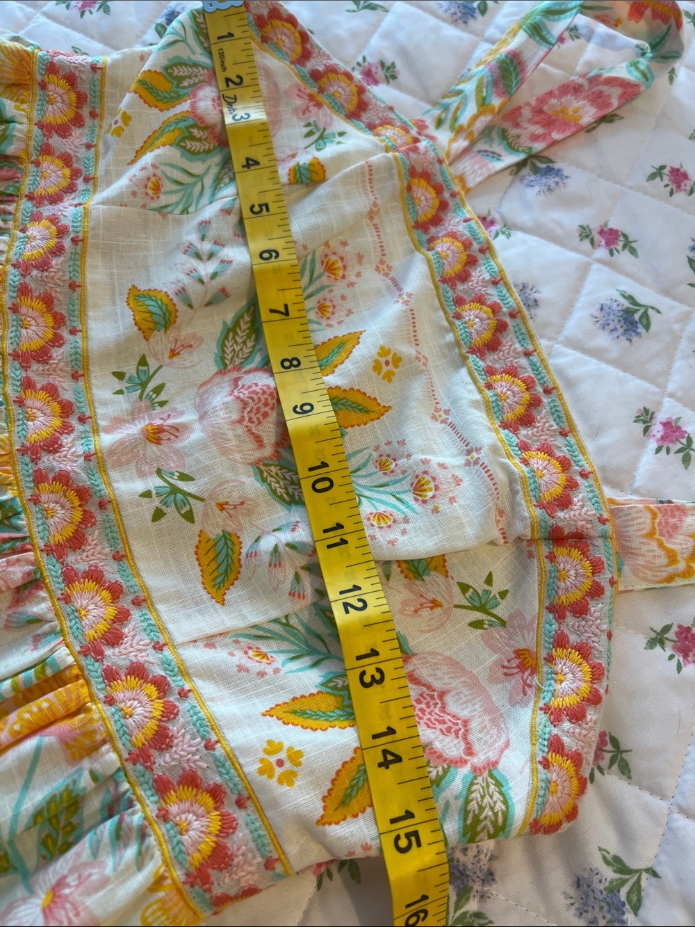 Floral Tiered Sundress in Pastel Yellow and Pink - Picture 12 of 14